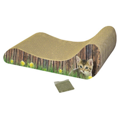 Nobby Kratzbrett Lounge aus Karton 48x21x16cm mit Katzenminze Kratzmatte