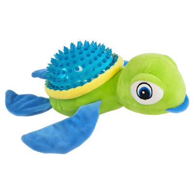 Nobby Hundespielzeug Schildkröte Plüsch TPR 30cm knisternd quietschend Hund