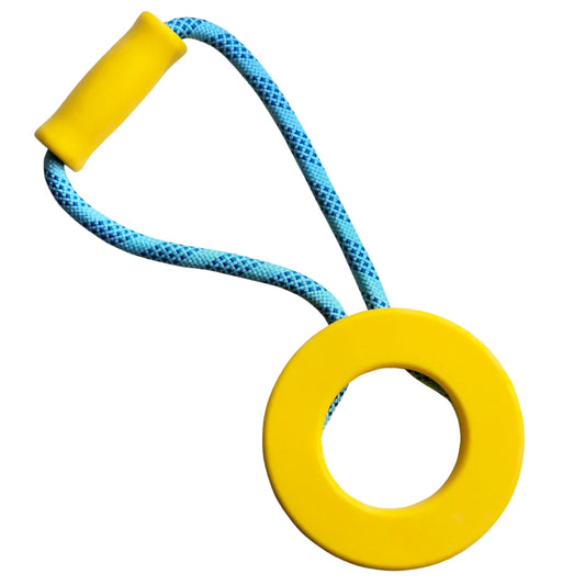 Nobby Hundespielzeug TPR Ring mit Seil und Griff robust schwimmt Hund Spielzeug