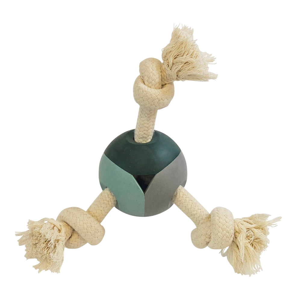 Nobby Hundespielzeug Ball Vollgummi mit Seilen robust massiv Spielzeug Hund