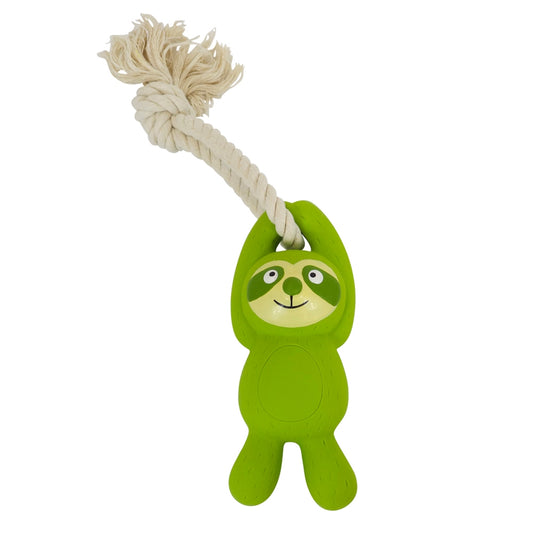 Nobby Hundespielzeug Faultier Latex 15cm mit Seil quietschend Hund Spielzeug