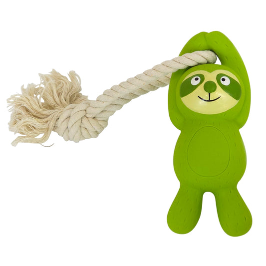 Nobby Hundespielzeug Faultier Latex 15cm mit Seil quietschend Hund Spielzeug