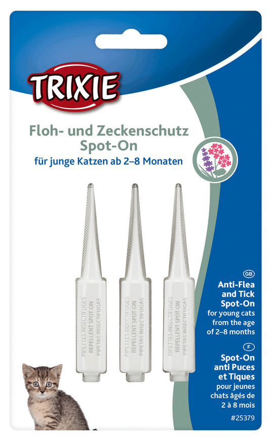 Spot On Floh Zeckenschutz Flöhe Zecken Fliegen Milben Katze klein 2-8 Mon TRIXIE