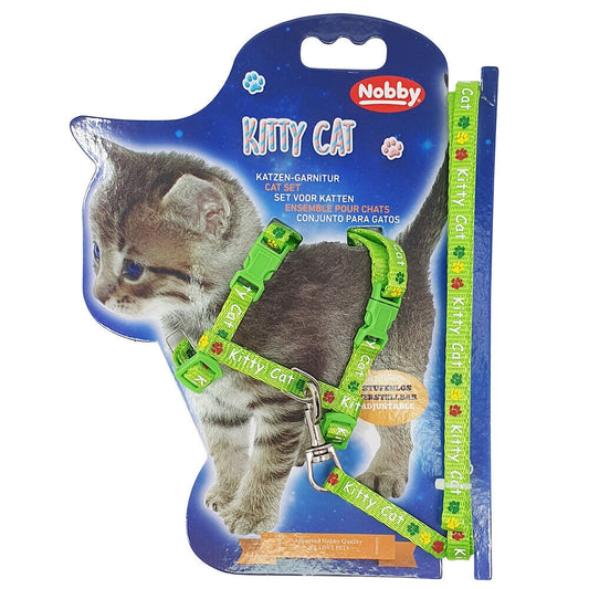 Nobby Katze Cat Garnitur  Geschirr Leine"Kitty Cat"gruen