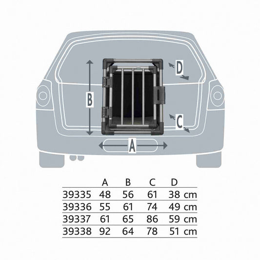 TRIXIE Transportbox Aluminium M-L 61x86x65cm graphit Hund Dog