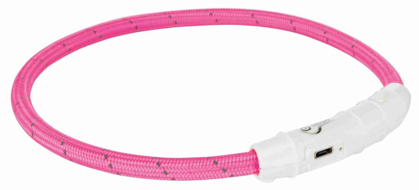 Leuchthalsband LED-USB Trixie Flash Hund Leuchtschlauch Hundehalsband USB  