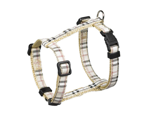Nobby Geschirr Tartan Hudn Dog beige Brust 20-35 cm; B: 10 mm