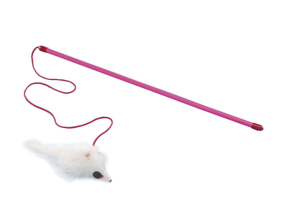 Nobby  Angel mit Fellmaus Langhaar46 cm; 75 cm Band Katze Spielzeug