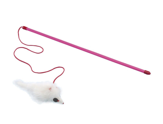 Nobby  Angel mit Fellmaus Langhaar46 cm; 75 cm Band Katze Spielzeug