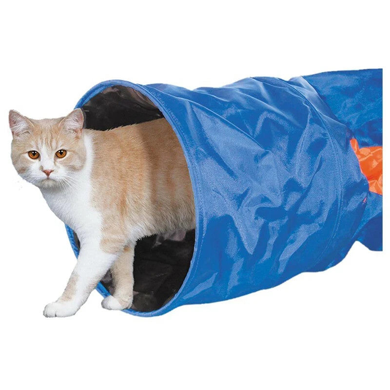 Nobby Katzentunnel blau 115 x 30cm Spieltunnel knistert raschelt Spielzeug Katze
