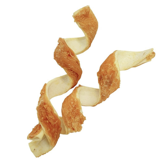 Denta Fun Chicken Chewing Curl  BBQ Chicken Spiral 16cm 10/25/50 Stück Huhn