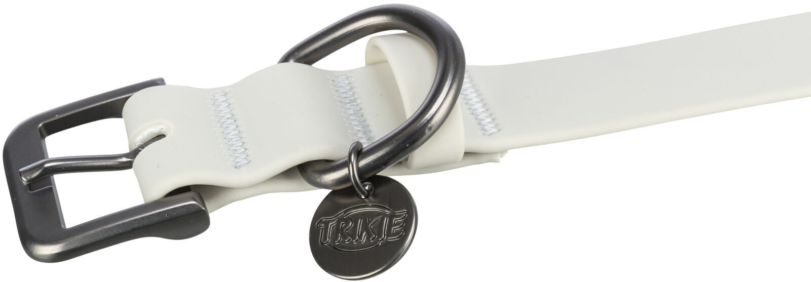 Trixie CityStyle Halsband Hund Dog Gurtband PVC-Ummantelung hellgrau