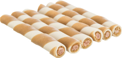 100 Stück x gefüllte Kaurollen  Huhn Hundesnack Leckerli 10 cm  - 17 g je stück