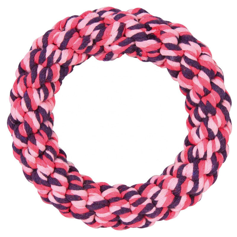 Trixie Hundespielzeug Tau-Ring, 14 cm Dog Spielzeug Tau Beschäftigung