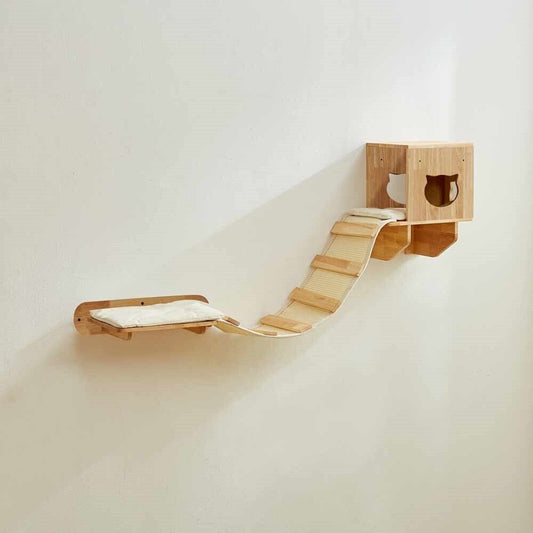 Nobby Katze Kletterwand Hängebrücke Aci 182x30x45cm Wandmontage Sisal Kratzbaum 