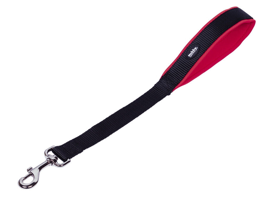 Nobby  Kurzführer Leine "Classic Preno"rot; L: 45 cm; B: 25/30 mm