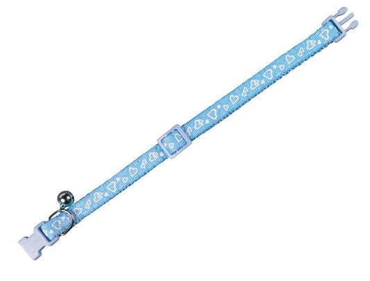 Nobby Katzenhalsband Herz Katze Cat Halsband Nylon   hellblau