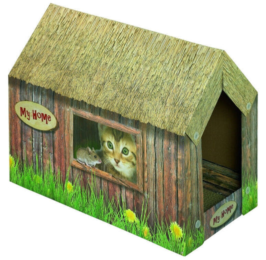 Nobby  Katzenhaus aus Karton49 x 26 x 36 cm Katze Haus Kratzen