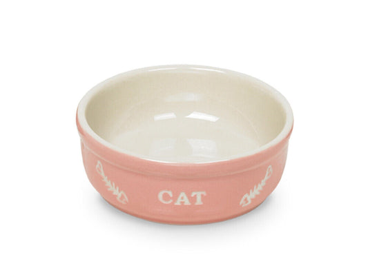 Nobby Napf  Katzen Keramikschale "CAT"rosa / beige  13,5 X 5 cm