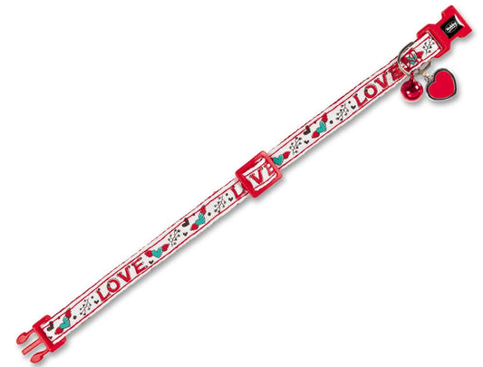 Nobby Katzenhalsband LOVE weiß / rot Katze Cat Halsband