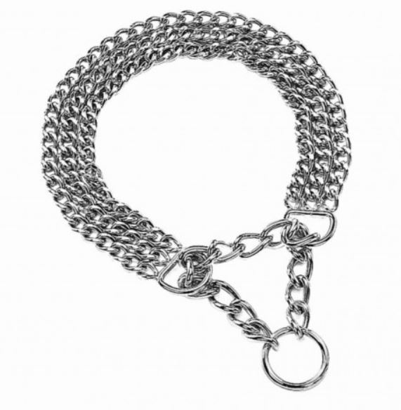 Halsband Hundekette KETTENHALSBAND 2 / 3 reihig verchromt Zugstopp Würger NOBBY
