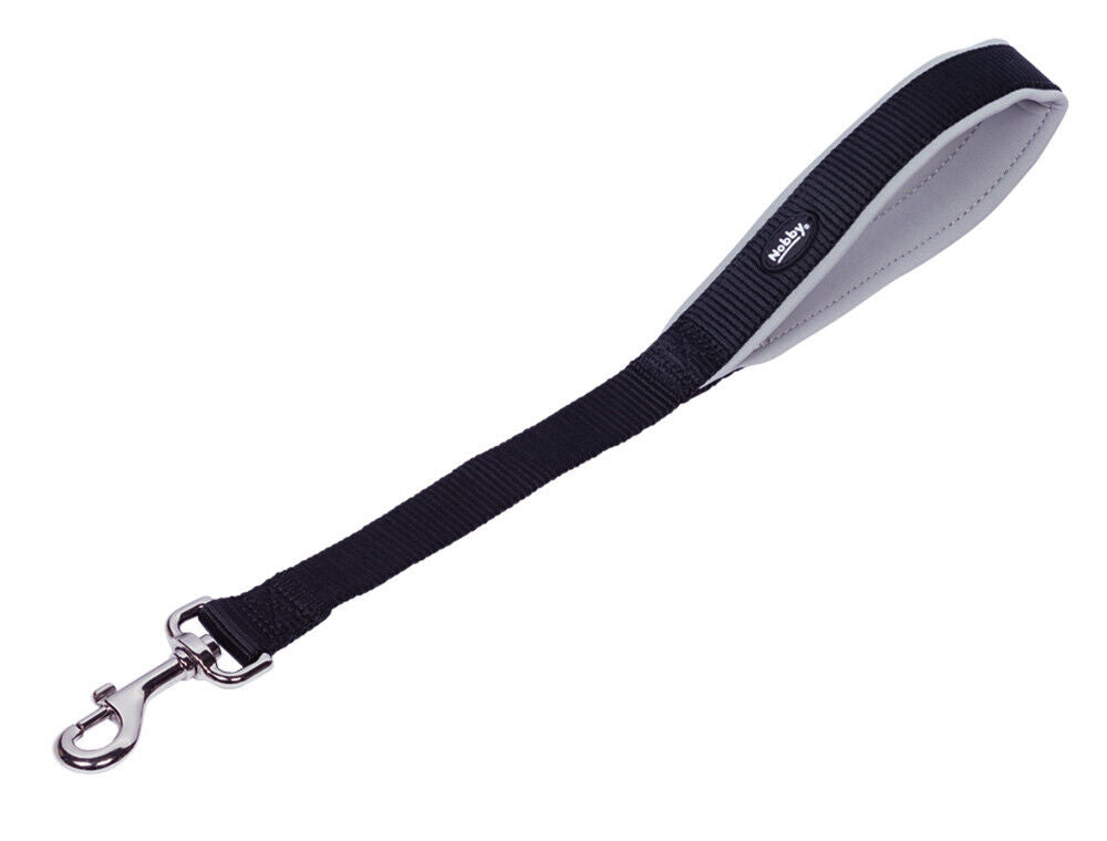 Nobby  Kurzführer Leine "Classic Preno"hell grau; L: 45 cm; B: 25/30 mm