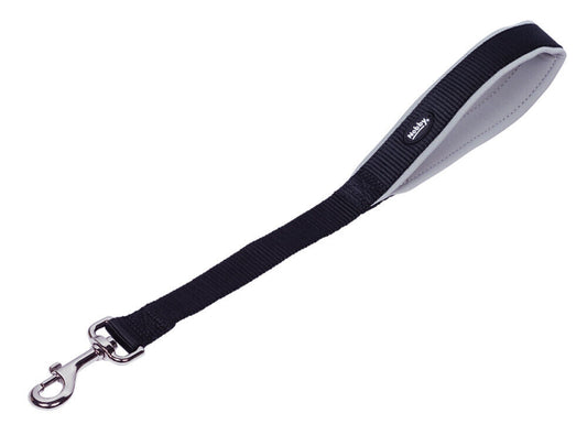 Nobby  Kurzführer Leine "Classic Preno"hell grau; L: 45 cm; B: 25/30 mm