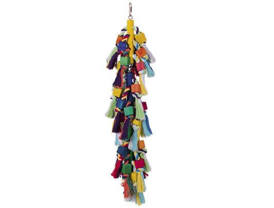 Nobby  Cage Toy Holzbloecke mit Baumwolle 50 cm Vogel Sittiche Papageien
