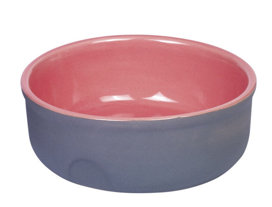 Nobby  Keramik Napf "Feed"grau/lachsfarben   13 x 5 cm