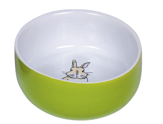 Nobby  Nager Keramik Napf "Rabbit"gruen/weiss   11cm x 4,5 cm