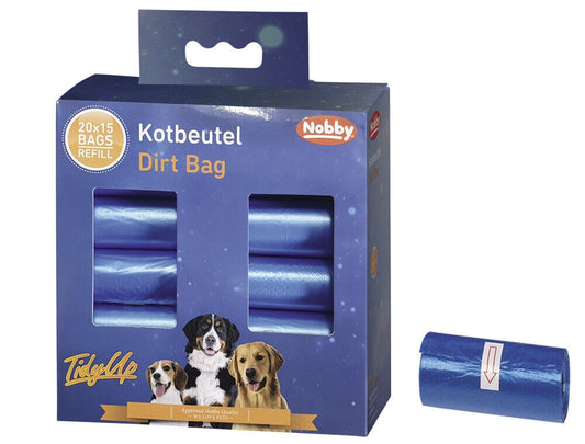 Nobby  TidyUp Kotbeutel Vorratspackblau 20 Rollen 15 Beutel Hund Dog