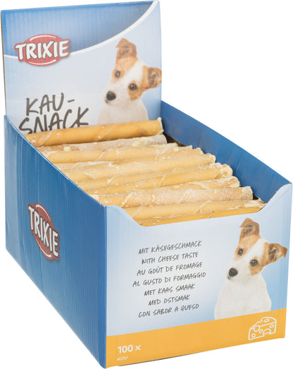 25 Stück x gefüllte Kaurollen Hundesnack Lachs Füllung Kausnack Rinderhaut Hund*