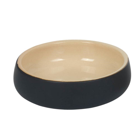 Nobby  Keramik Schale "Soleno"schwarz/creme; Hund Dog  14 x 4,5 cm, 0,35 l