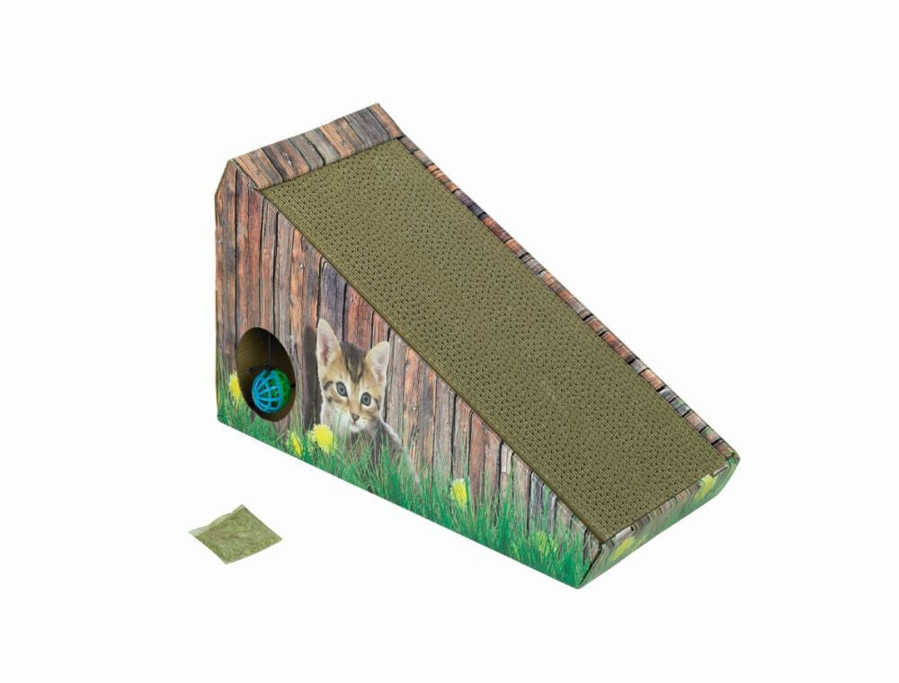 Nobby  Kratzbrett aus Kartonschraeg, 47 x 20 x 26 cm Katze Brett