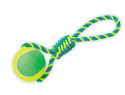 Nobby  Rope Toy, Spielseil mit Tennisball XXL50 cm, Ball 12 cm Hund Spielzeug 