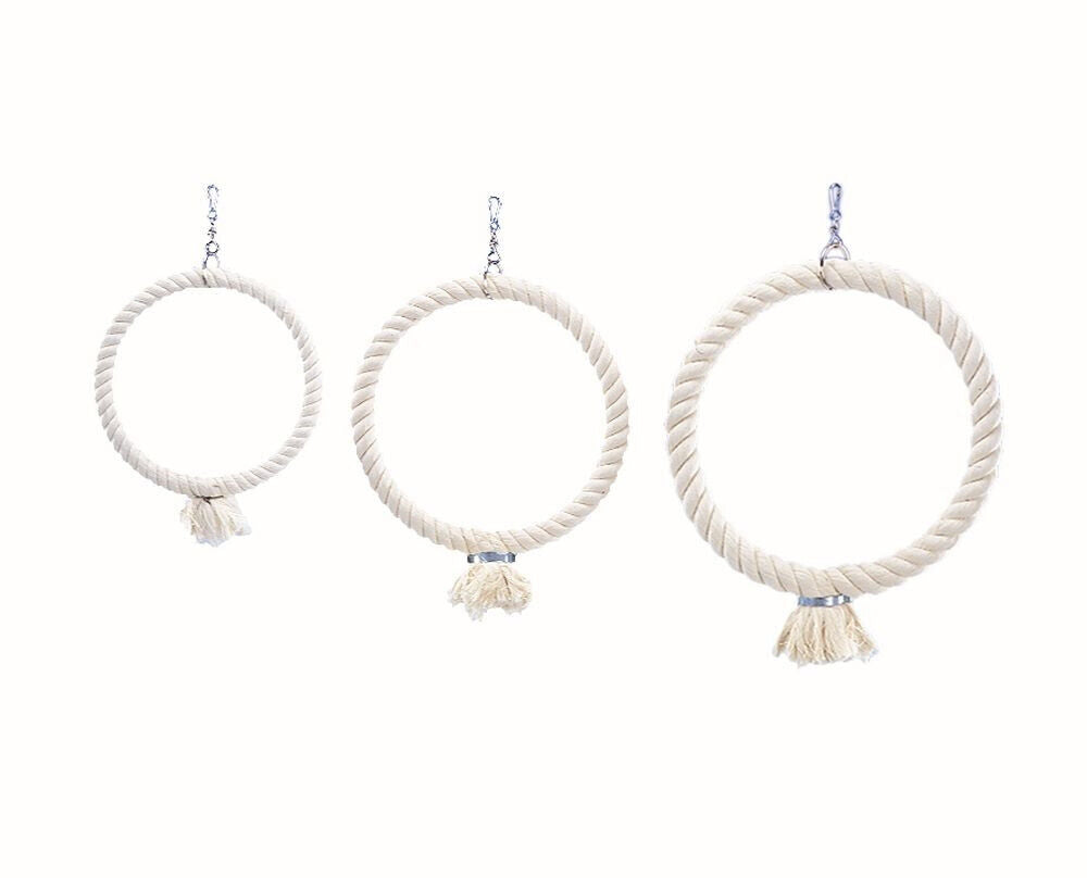 Nobby  Cage Toy, Kletterring aus Baumwolleweiss gross; 34 cm Sittiche Papageien