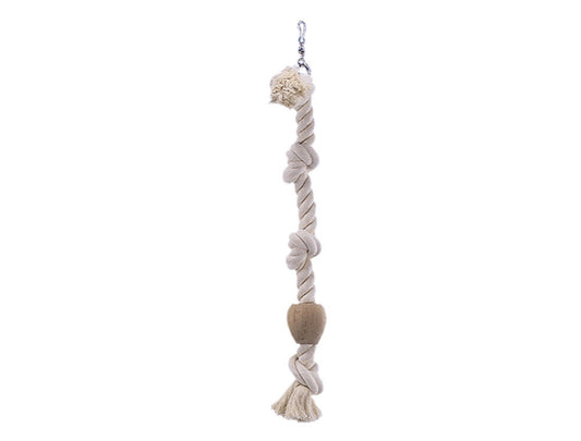 Nobby  Cage Toy, Kletterseil Baumwolle mit Holzklotz weiss L: 67 cm;  25 mm