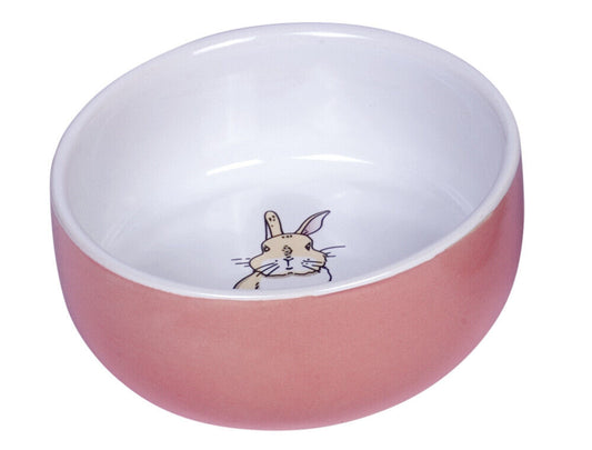 Nobby  Nager Keramik Napf "Rabbit"lachsfarben/weiss   11cm x 4,5 cm