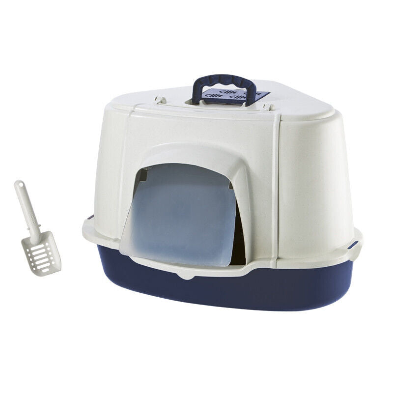 Nobby  Katzen Ecktoilette m. Haube spezialblau 70 x 57 x 48 cm WC Klo Katze Cat