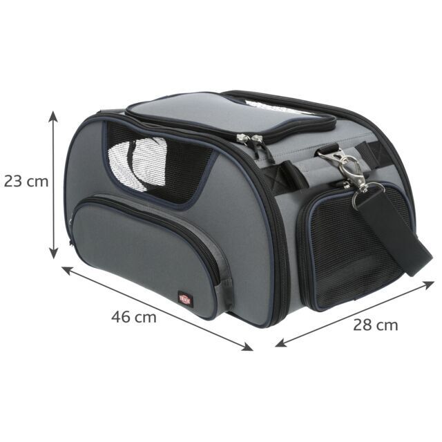 Trixie Airline Tasche Wings grau blau bis 20kg Flugreisetasche Hund Urlaub
