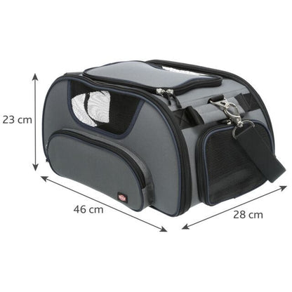 Trixie Airline Tasche Wings grau blau bis 20kg Flugreisetasche Hund Urlaub