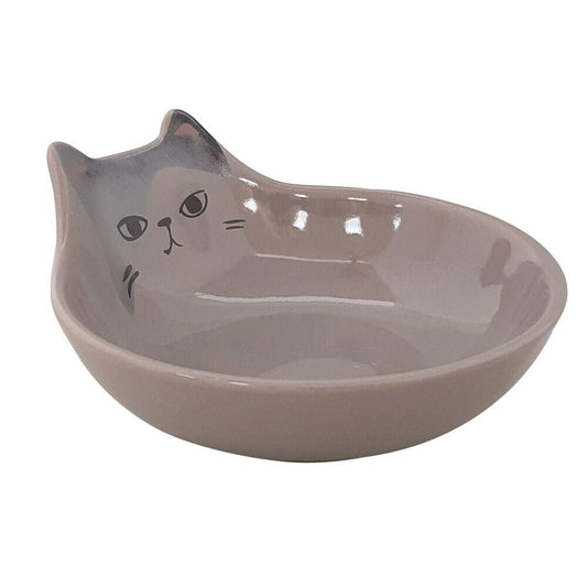 Nobby  Katzen Keramik Schale "Kato"grau; Katze Cat  12 x 5,5 cm, 0,15 l
