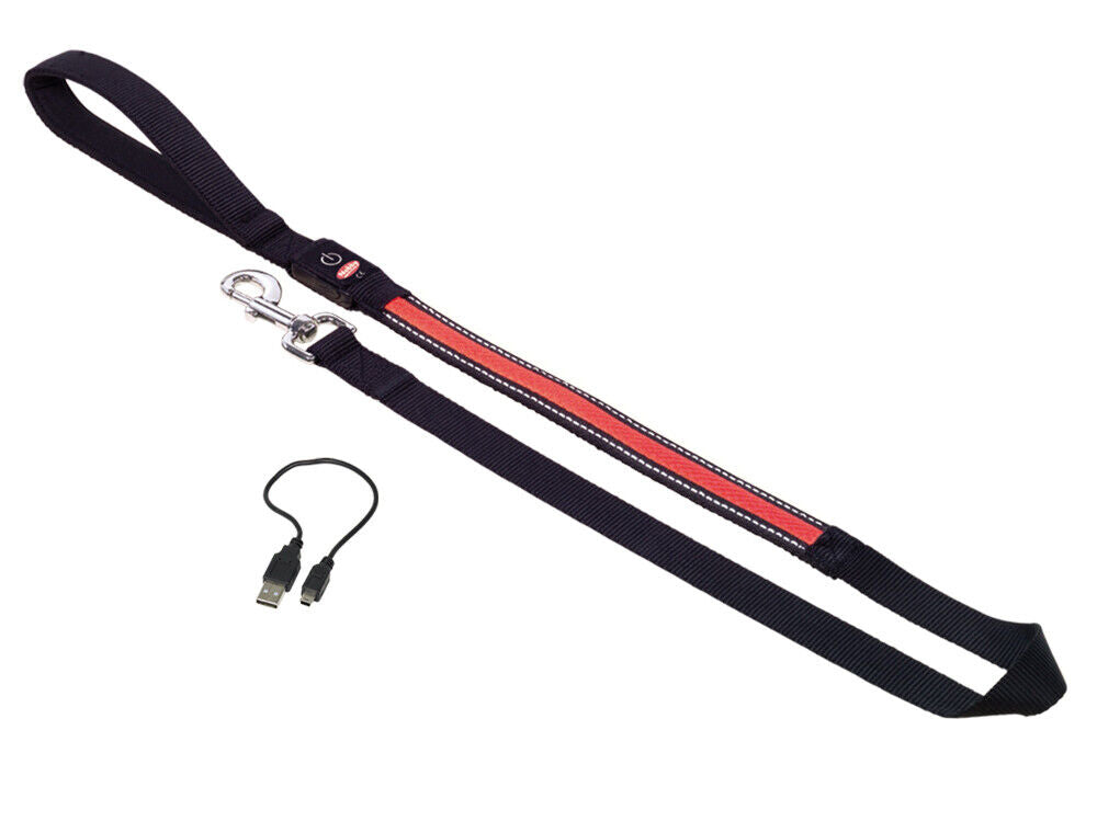 Nobby LED USB Flash Mesh Norweger-Leine 120cm / 25mm Rot Grün Blau Orange