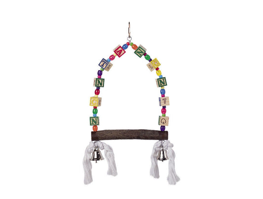 Nobby  Cage Toy Schaukel mit bunten Wuerfeln 35 x 18 cm Vogel Sittiche Papageien