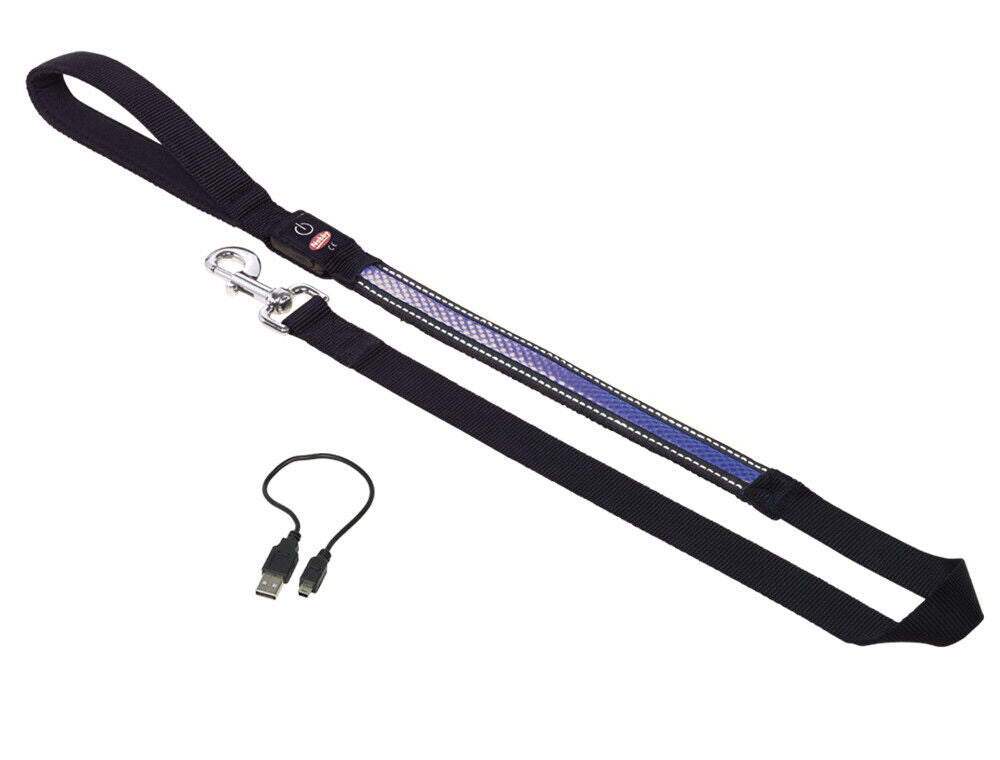Nobby LED USB Flash Mesh Norweger-Leine 120cm / 25mm Rot Grün Blau Orange