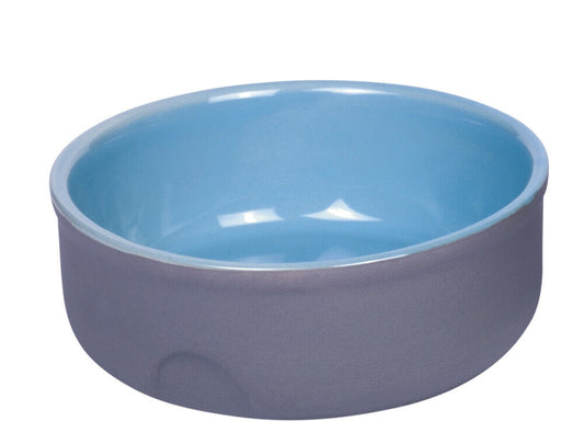 Nobby  Keramik Napf "Feed"grau/blau   13 x 5 cm