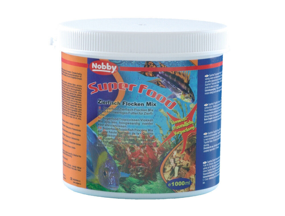 Nobby Fische Zierfisch Flocken Mix  Dose 1000 ml Aquarium Fischfutter Futter