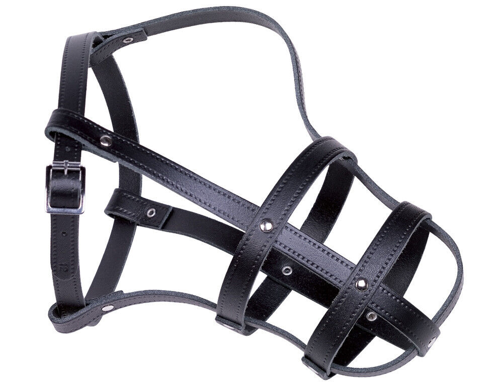 Nobby  Leder Maulkorbschwarz; Groesse 12; 50/58 cm Hund Dog Ledermaulkorb