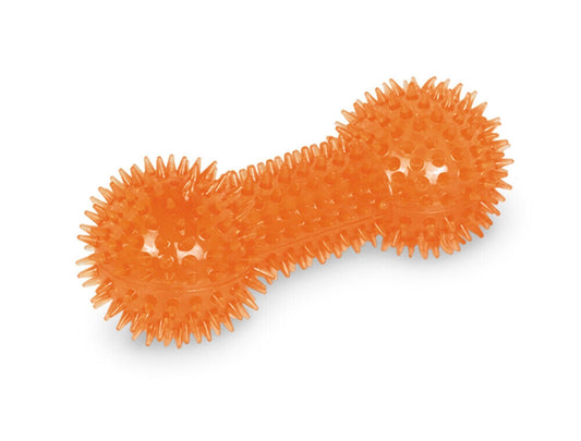 Nobby  TPR Noppen Hantelorange 15 cm Hund Spielzeug Kauen schwimmt