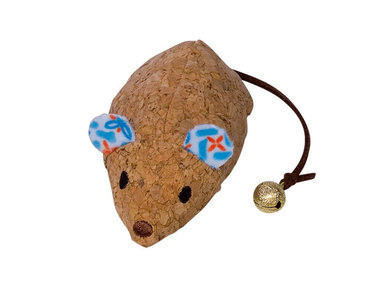 Nobby  Kork Maus mit Catnipblau 19 cm Katze Spielzeug Katzenminze